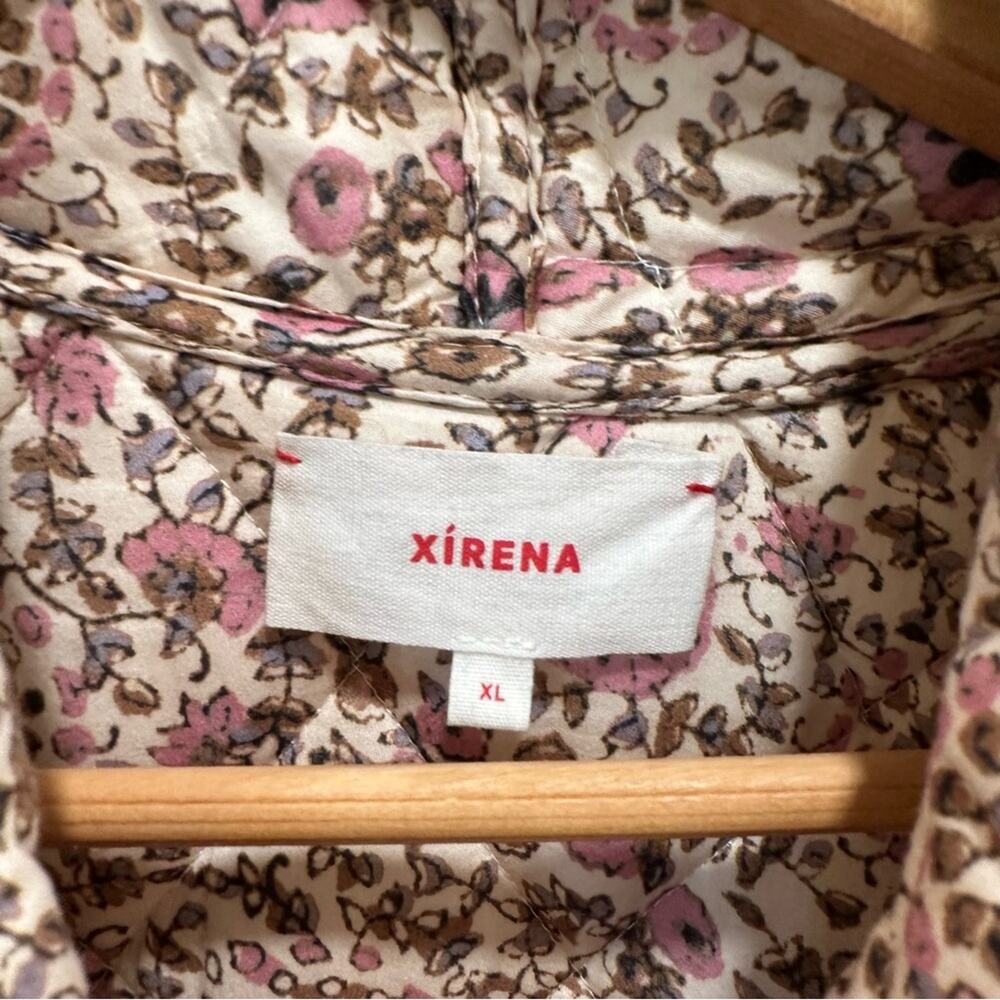 Xirena White Floral Reversible Pink Quilted Long Line Coat Jacket XL - Picture 12 of 12